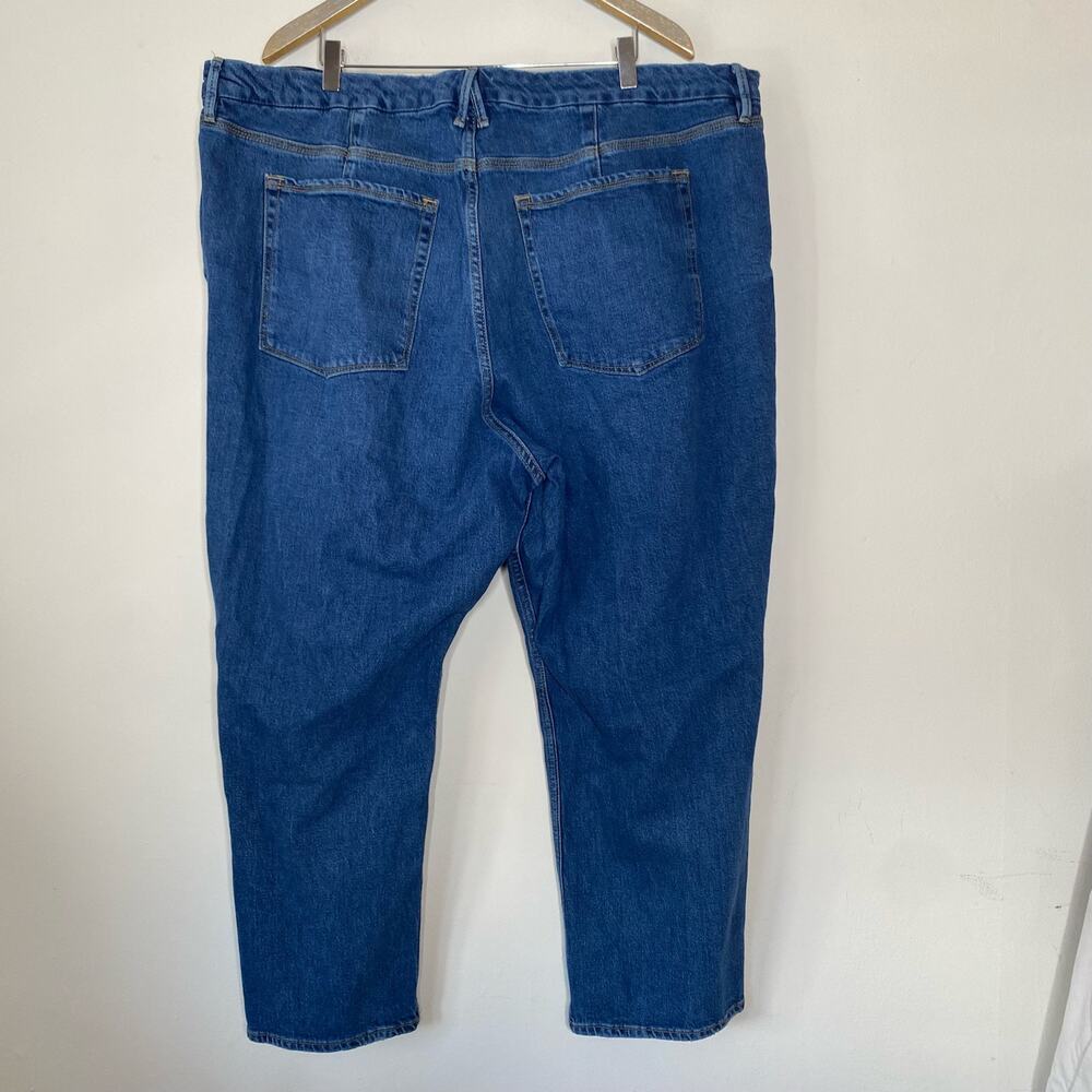 GOOD AMERICAN Good Icon Indigo Wash Crop Straight Leg Jeans Plus Size 24 - Picture 7 of 9